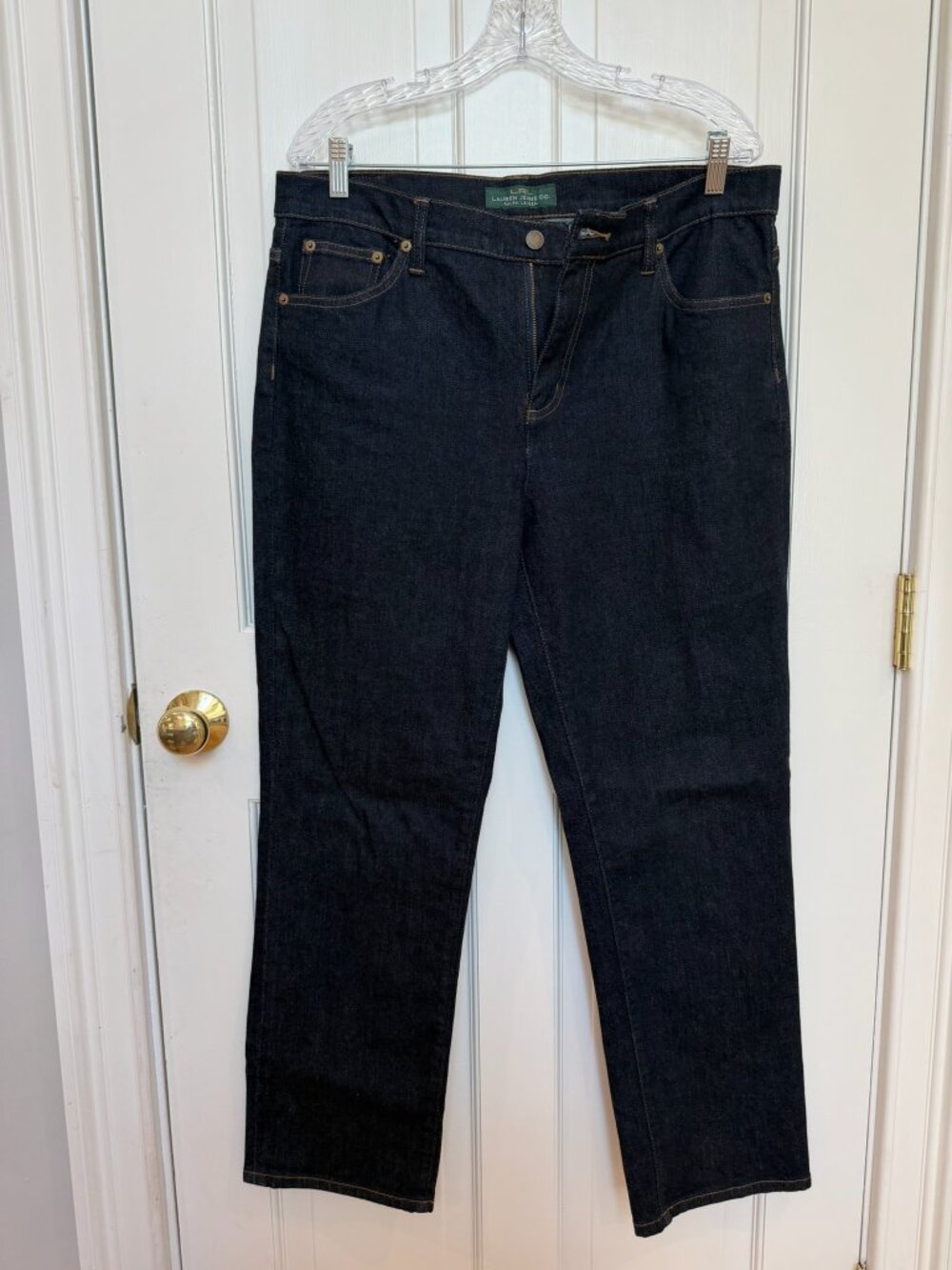Lauren Ralph Lauren, Classic Straight, Dark Wash Blue Jeans, Size 14/32
